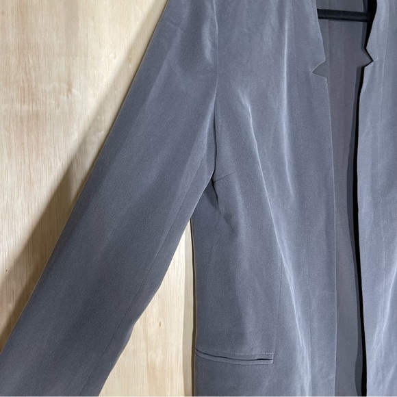 New ~ R | Label Open Front Gray 100% Silk Blazer Size M - Picture 5 of 10